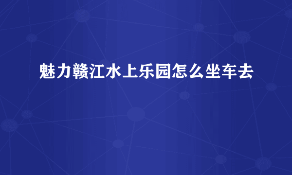 魅力赣江水上乐园怎么坐车去