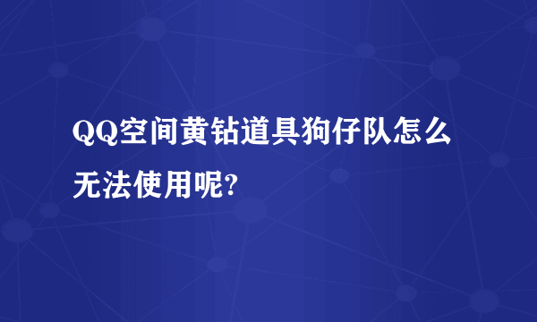 QQ空间黄钻道具狗仔队怎么无法使用呢?