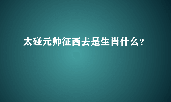 太碰元帅征西去是生肖什么？