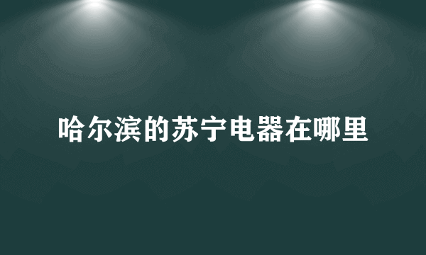 哈尔滨的苏宁电器在哪里