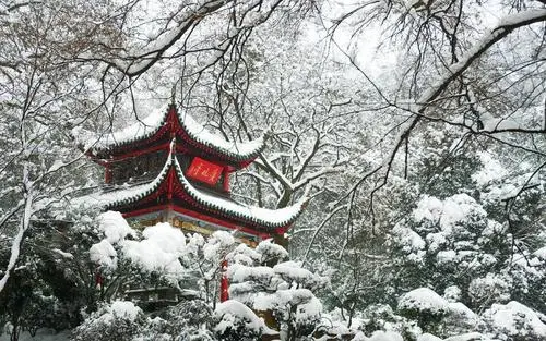 航拍湖南长沙橘子洲头雪景，镜头下当地的景色到底有多美？