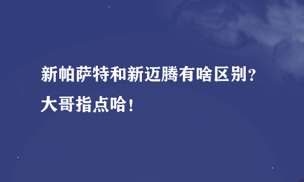 新帕萨特和新迈腾有啥区别？大哥指点哈！