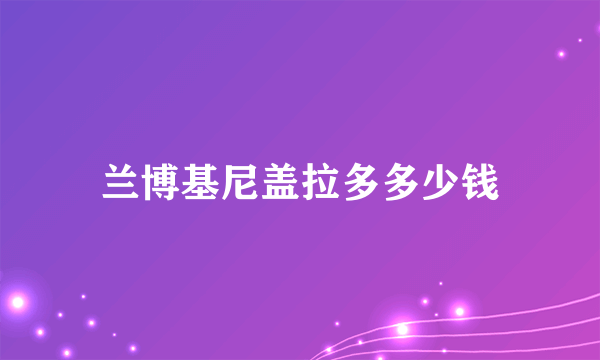 兰博基尼盖拉多多少钱