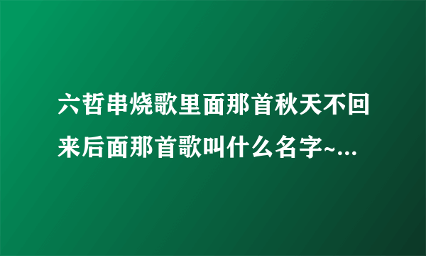 六哲串烧歌里面那首秋天不回来后面那首歌叫什么名字~！！就是那句 爱。。就这样匆匆离开