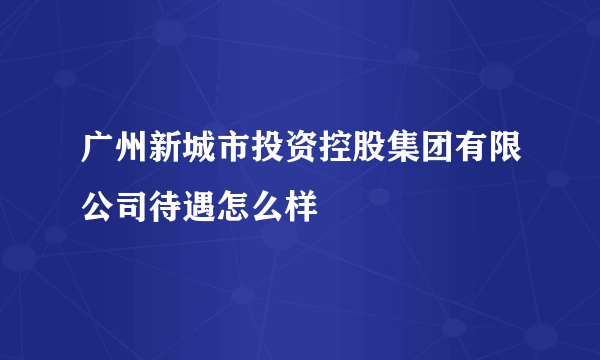 广州新城市投资控股集团有限公司待遇怎么样