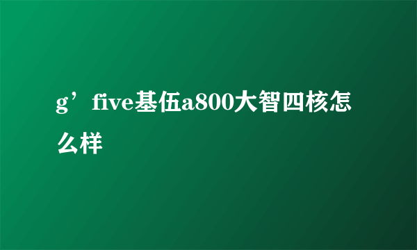 g’five基伍a800大智四核怎么样