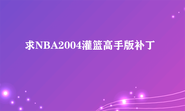 求NBA2004灌篮高手版补丁