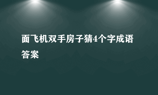 面飞机双手房子猜4个字成语答案