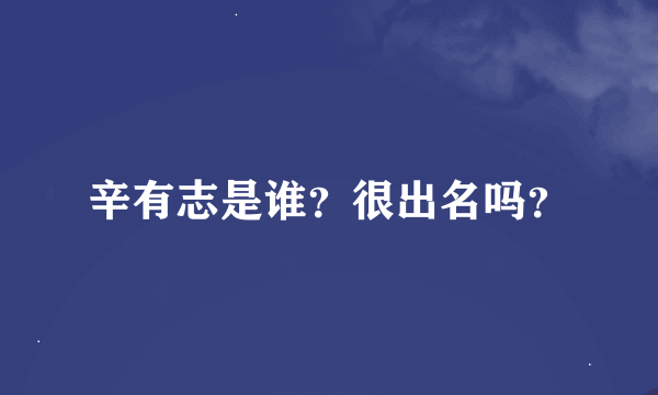 辛有志是谁？很出名吗？