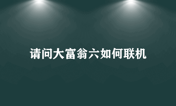 请问大富翁六如何联机