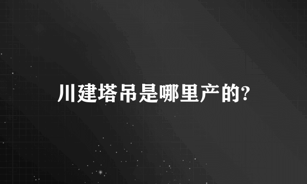 川建塔吊是哪里产的?