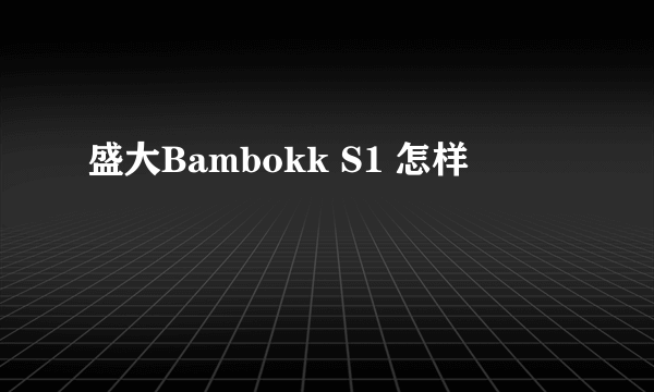 盛大Bambokk S1 怎样