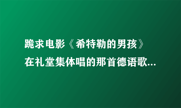 跪求电影《希特勒的男孩》 在礼堂集体唱的那首德语歌的发音。