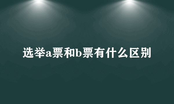 选举a票和b票有什么区别