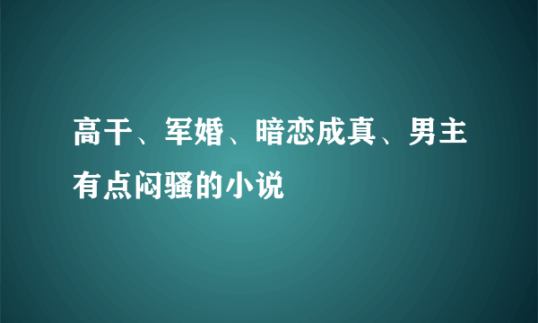 高干、军婚、暗恋成真、男主有点闷骚的小说