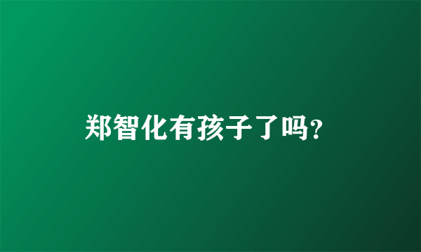 郑智化有孩子了吗？