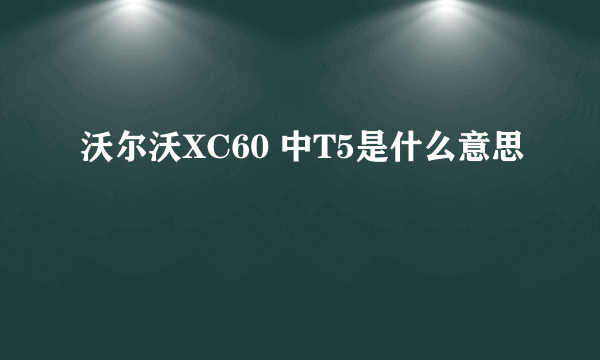 沃尔沃XC60 中T5是什么意思