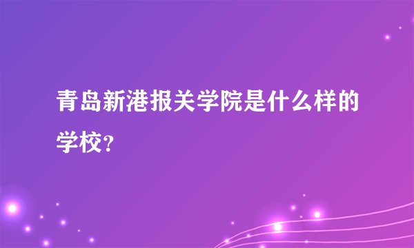 青岛新港报关学院是什么样的学校？