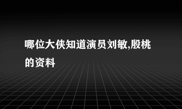 哪位大侠知道演员刘敏,殷桃的资料