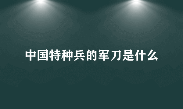 中国特种兵的军刀是什么