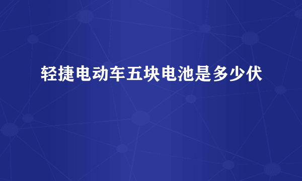 轻捷电动车五块电池是多少伏