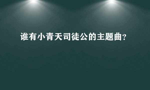 谁有小青天司徒公的主题曲？