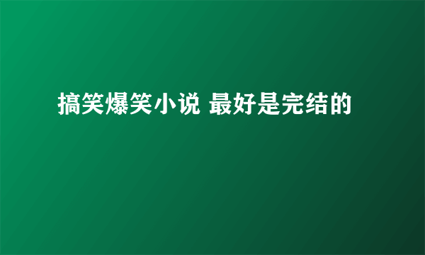 搞笑爆笑小说 最好是完结的