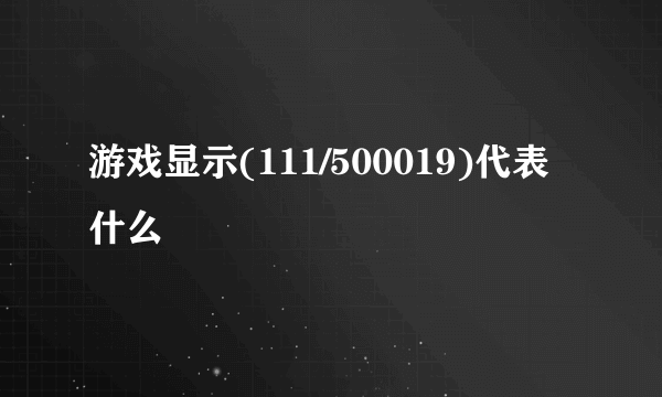 游戏显示(111/500019)代表什么