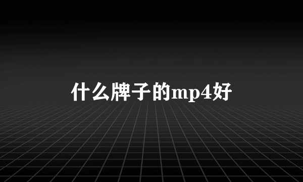 什么牌子的mp4好