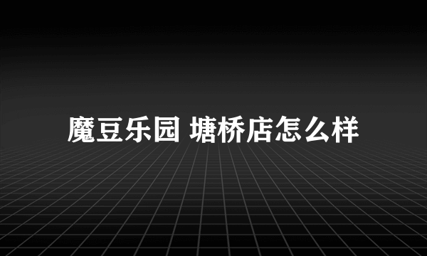 魔豆乐园 塘桥店怎么样