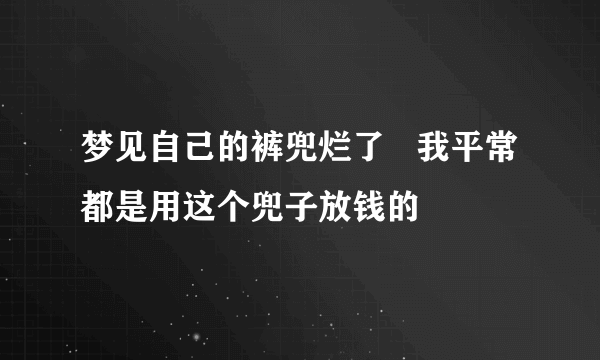 梦见自己的裤兜烂了   我平常都是用这个兜子放钱的