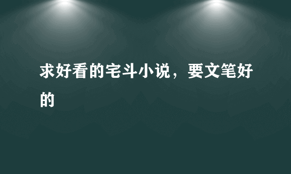 求好看的宅斗小说，要文笔好的