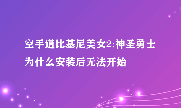 空手道比基尼美女2:神圣勇士为什么安装后无法开始