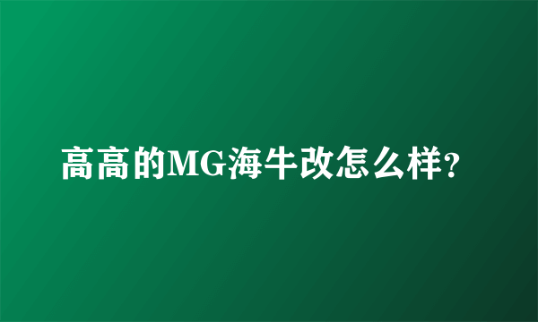 高高的MG海牛改怎么样？