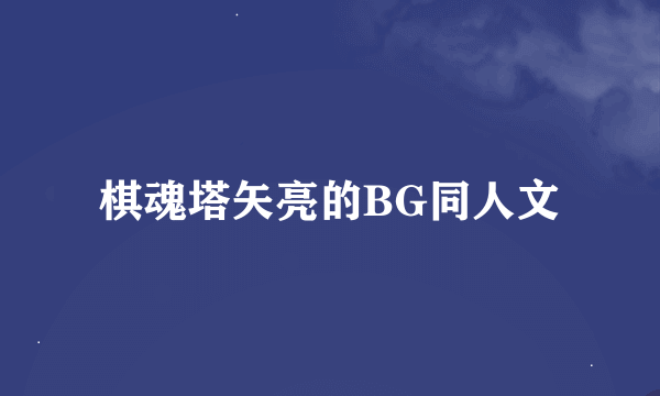 棋魂塔矢亮的BG同人文