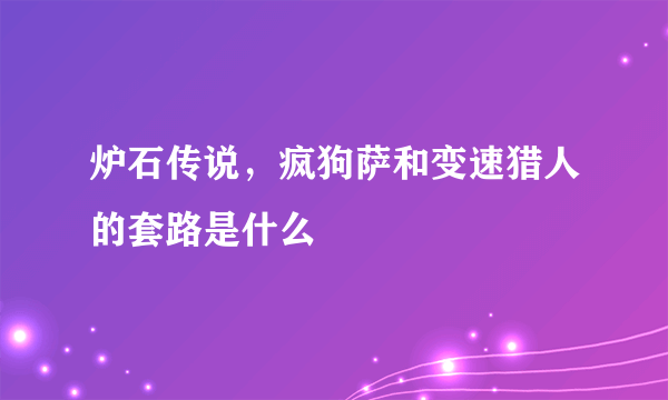 炉石传说，疯狗萨和变速猎人的套路是什么