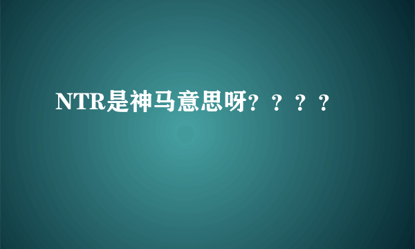 NTR是神马意思呀？？？？