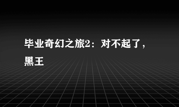 毕业奇幻之旅2：对不起了，黑王