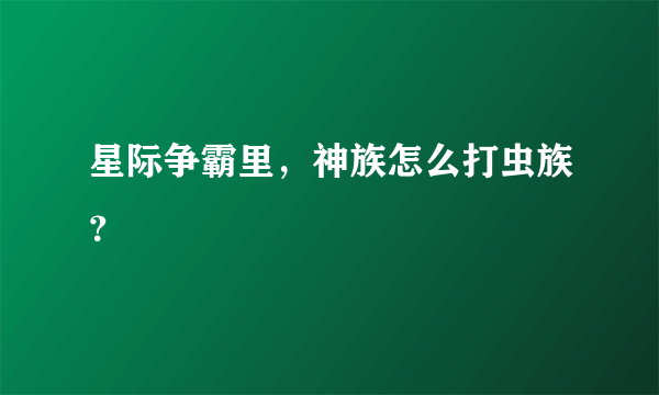 星际争霸里，神族怎么打虫族？