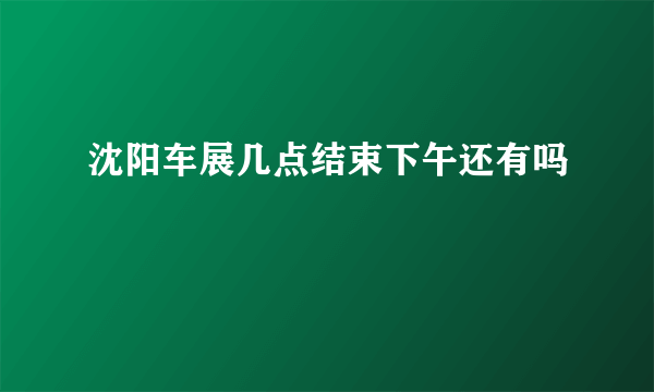 沈阳车展几点结束下午还有吗