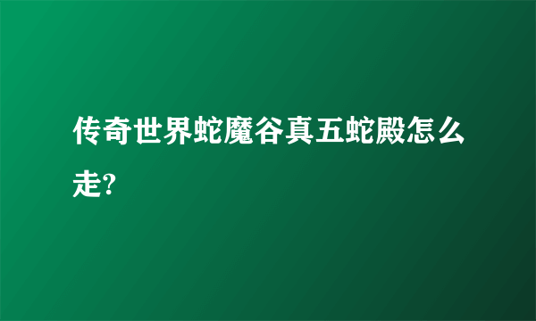 传奇世界蛇魔谷真五蛇殿怎么走?