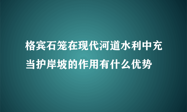 格宾石笼在现代河道水利中充当护岸坡的作用有什么优势