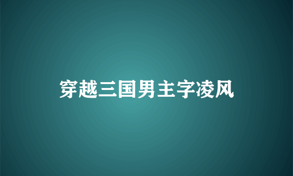 穿越三国男主字凌风