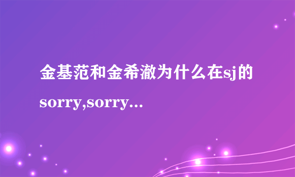 金基范和金希澈为什么在sj的sorry,sorry中没有出现