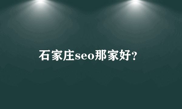 石家庄seo那家好？