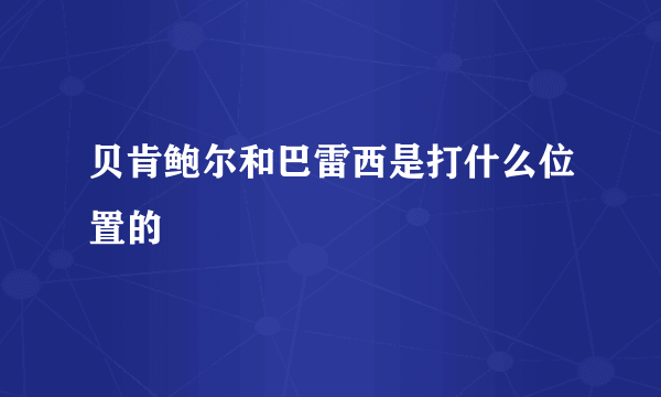 贝肯鲍尔和巴雷西是打什么位置的