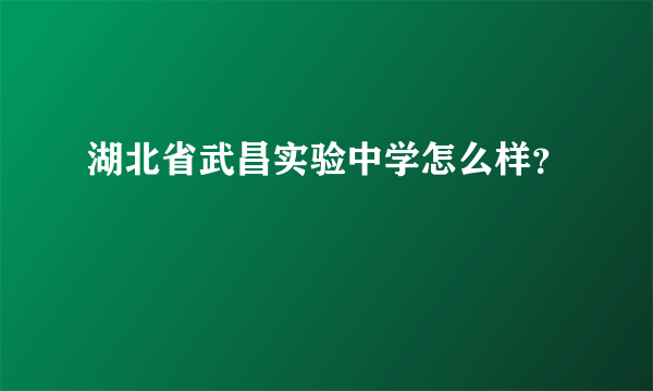 湖北省武昌实验中学怎么样？