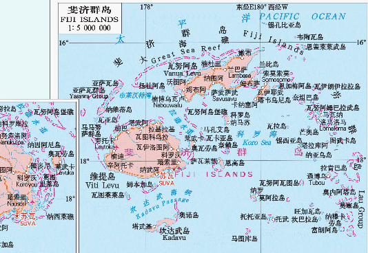 斐济国地图