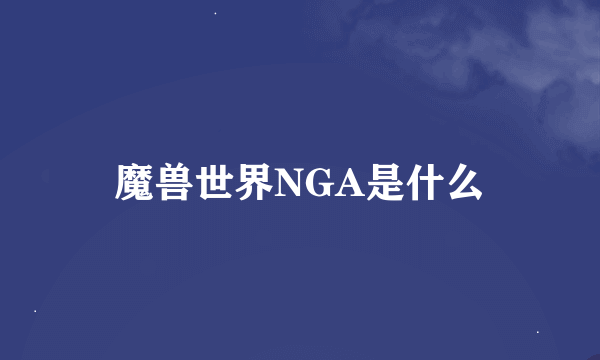 魔兽世界NGA是什么