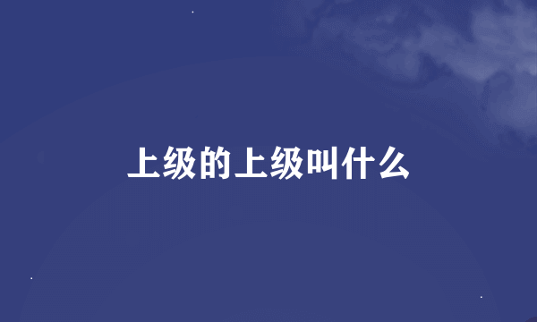 上级的上级叫什么